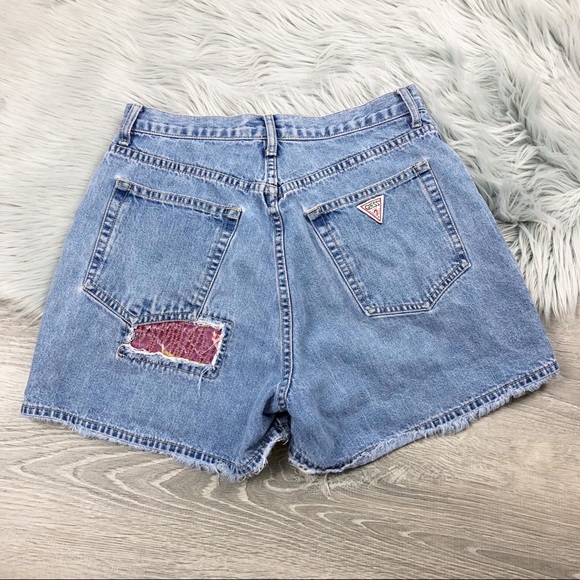 Guess Pants - Vintage Guess mom shorts button fly patchwork 31